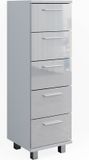 Vicco Ilias meuble de salle de bain – 30 x 95 cm blanc laqué brillant