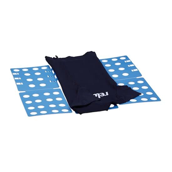 Relaxdays vouwhulp voor kleding 68 x 57 - opvouwen van was - vouwplank - Sheldon blauw