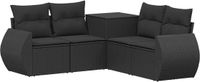 vidaXL Bankstel 2-zits Zwart Polyrattan en Staal