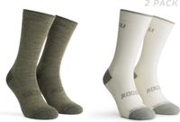Rogelli Merino Wool Dames en Heren 2 pack Fietssokken - Groen/Taupe