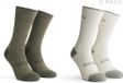 Rogelli Merino Wool Dames en Heren 2 pack Fietssokken - Groen/Taupe