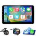 Junsun 4+64GB, 10-inch Android 13, 360° draaibare display, Carplay, DAB+, 1DIN autoradio, GPS-navigatie, Wi-Fi, Bluetooth, USB, FM, met camera