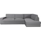 ECOMMERC3 Bankhoes voor chaise longue, hoekdeel rechts met zeer elastische rugleuning, grijs, ademende bescherming, met schuim en elastieken, rechts of links