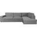 ECOMMERC3 Bankhoes voor chaise longue, hoekdeel rechts met zeer elastische rugleuning, grijs, ademende bescherming, met schuim en elastieken, rechts of links