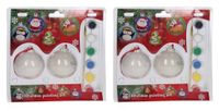 Merkloos / Sans marque Koopman International 4x stuks DIY Kerstballen maken set met 2x kerstballen