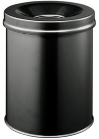 Durable 3305-01 - Vuilnisbak - 15 liter - Zwart - Rond - Staal - 35,7 cm