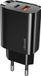 USAMS 20W Adapter Snellader - USB-A en USB-C poort - Zwart