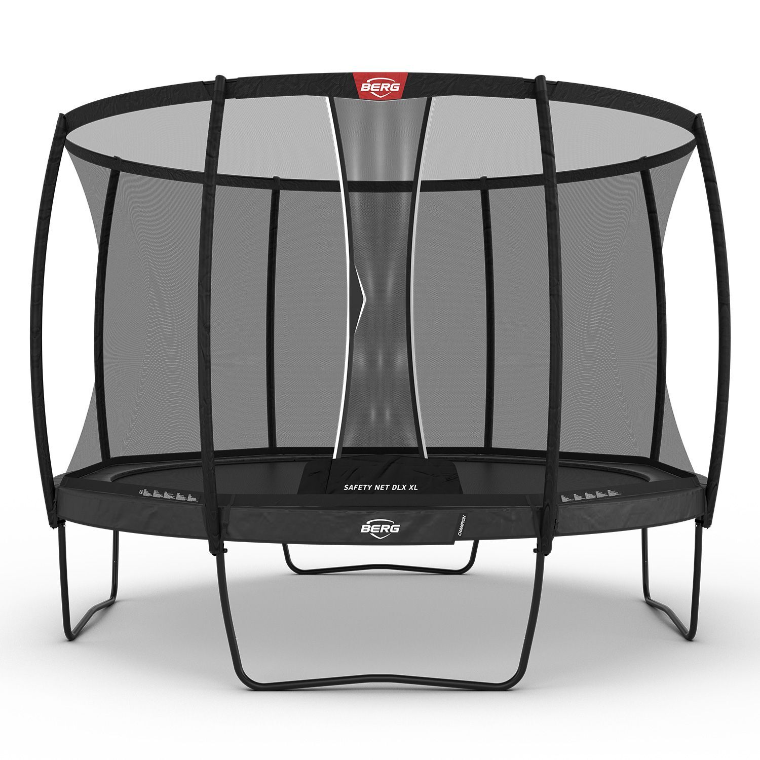 Berg trampoline rond Champion Regular grijs 330 cm met veiligheidsnet deluxe XL