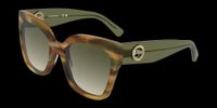 Longchamp LO717S Striped khaki brown havana 55/21/140 Vrouwen Zonnebrillen