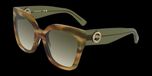 Longchamp LO717S Striped khaki brown havana 55/21/140 Vrouwen Zonnebrillen
