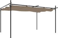 vidaXL Pergola met uitschuifbaar dak, taupe, 395x292x230 cm