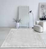Mia's Teppiche Cielo Modern dicht laagpolig tapijt voor woonkamer en slaapkamer, elegante glans, glansvezel, hoog-laag-effect, veer, grijs, 160 x 230 cm