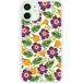Apple Siliconen hoesje compatibel met iPhone 12 Mini Paarse Bloemen