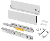 Emuca Buitenste lade Vertex Push Synchro, met 3D-verstelling, hoogte 178mm, 40kg, diepte 450mm, Staal, Antracietgrijs