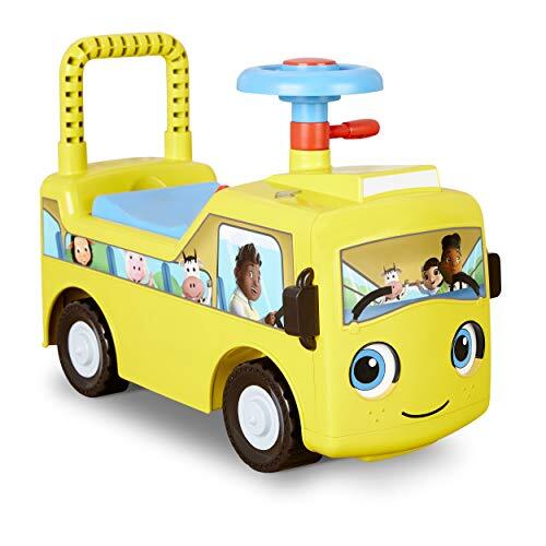 little tikes Little Baby Bum - Buster glijvoertuig - gele glijauto speelgoedbus, loopwagen in bus vorm met geluidsfunctie.