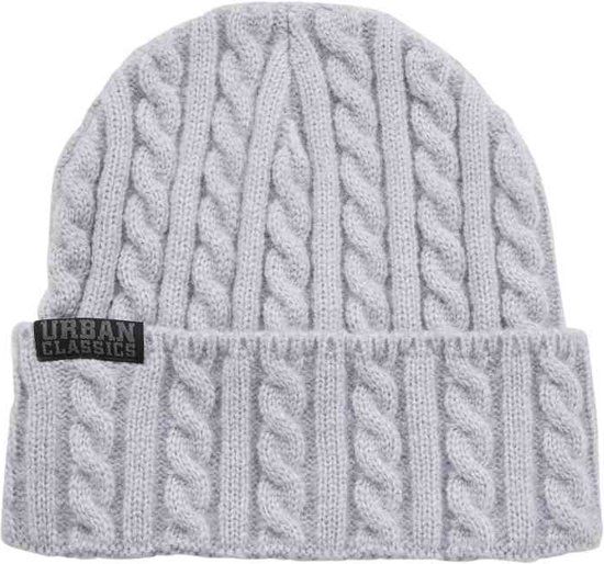 Urban Classics Cable Knit Beanie - Grijs - One Size