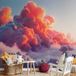 Spectacle Crépusculaire : Nuages Aux Nuances De Rose Et De Violet Fond D'Écran Photo