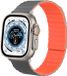 Strap-it Siliconen Smartwatch bandje - Geschikt voor Apple Watch Ultra magnetisch - Grijs/Oranje - 49mm