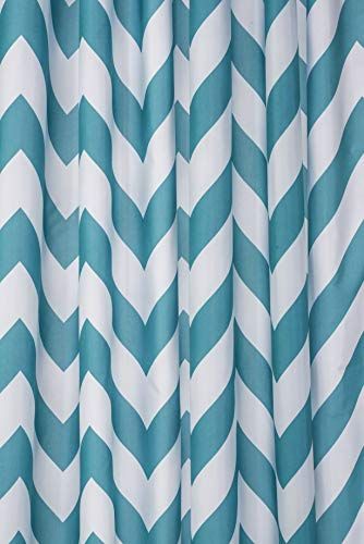 Croydex Aqua Chevron Douchegordijn - Aqua/Wit - 5012044101358