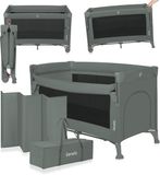 Lionelo Ellen Reisbedje 3 in 1 – Aanschuifbedje, Baby- & Peuterbed - Co-Sleeper – Campingbed – Groen