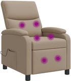 vidaXL Fauteuil de massage Cappuccino Similicuir