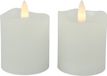 Countryfield LED kaarsen/stompkaarsen - 2x st - wit - D5 x H7,2 cm - timer - warm wit