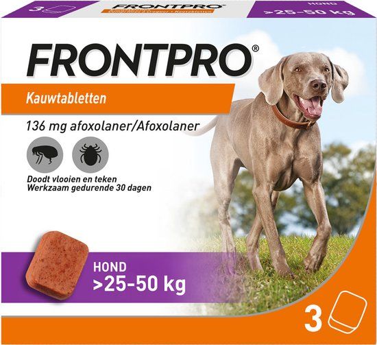 Frontpro® Kauwtabletten Hond 25-50 kg - 3 kauwtabletten