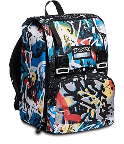 Seven Rekbare rugzak Navybush Boy Zwart - Schooltas - Zwart - Eén Maat