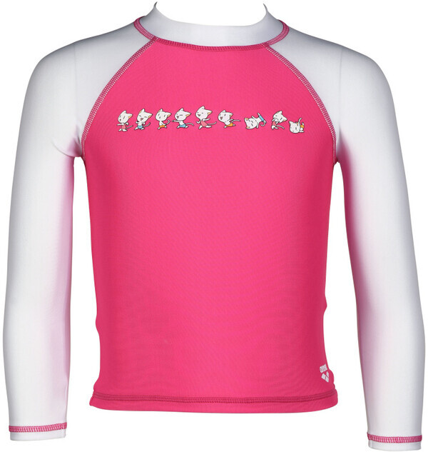 arena arena Friends LS UV Tee Kinderen, roze/wit