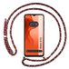 Tumundosmartphone Transparante hangende hoes voor Motorola Moto E13 met roze/gouden koord