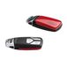 Audi 8W0071208BY3U sleutelafdekking, met ringlogo, alleen voor sleutels 4M0959754 8W0959754 8S0959754 met chroomclip (tangorot)