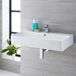 Hudson Reed Exton Hangende Wastafel Rechthoekig Modern Wit 80cm x 41,5cm (1 Kraangat) met Zwarte Overloopring