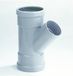 Dyka T-stuk 2x manchet 1x lijmmof 45° PVC grijs keurmerk BR52100 110 x 50mm