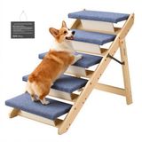 VEVOR Hondentrap 780x470x660 mm, 5-Treden Huisdierentrap, Opvouwbare Houten Trap, Geschikt voor Kleine, Middelgrote, Grote en Oudere Huisdieren, Evenals Puppy's Tot 68 Kg, Hondenladder voor Bedden, Banken en Auto's.