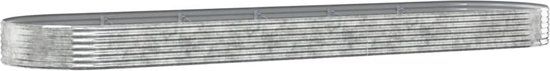vidaXL Plantenbak - 523x140x36 cm - Gepoedercoat Staal - Zilverkleurig