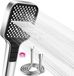 Pommeau de douche avec jet en silicone autonettoyant, 15 mètres de long, 7 réglages d'eau, économie d'eau, avec bouton d'arrêt