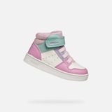 GEOX ECLYPER PEUTER Sneakers - WIT/DONKERROZE - Maat 24