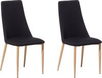 Beliani CLAYTON - Chaise de salle à manger rétro - Noir - Set de 2