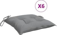 vidaXL Stoelkussens 6 st 40x40x7 cm oxford stof grijs