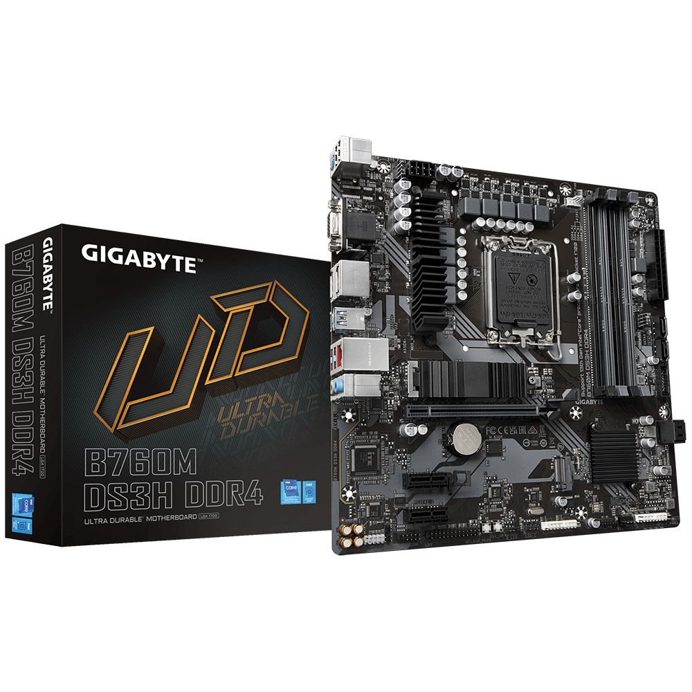 GIGABYTE B760M DS3H DDR4 - Micro ATX Motherboard - Intel LGA 1700 - 128GB Max Memory