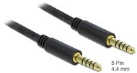 Delock 4,4mm Jack kabel | gebalanceerd stereo (5-polig) | AWG24 | verguld | 0,50 meter