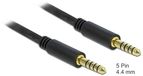 Delock 4,4mm Jack kabel | gebalanceerd stereo (5-polig) | AWG24 | verguld | 0,50 meter