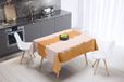 Bonamaison Tafelkleed, Anti-Mold, Sneldrogend, Waterdicht, 100% Polyester Tafellaken, Oranje, gebroken wit, 140 x 140 Cm
