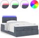 vidaXL Bed Poef met Matras en LED's 120x190 cm Fluweel Donkergrijs