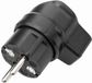 Kalthoff 341006 341 massief rubberen haakse stekker, 250 V, zwart