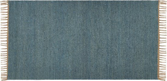 LUNIA - Jute vloerkleed - Blauw - 80 x 150 cm - Jute