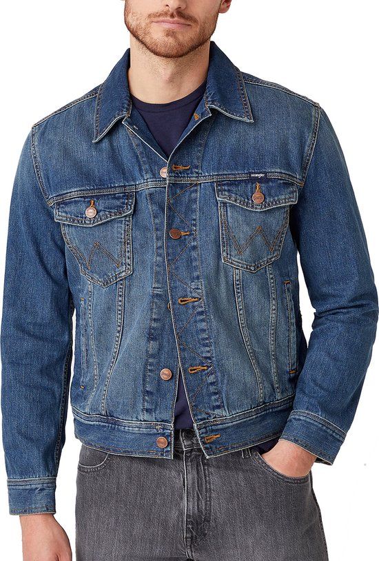 Wrangler CLASSIC JACKET Men's Denim Jacket - MID STONE - Size XXL