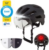 GOOFF RIDER Fietshelm met Photochromatisch Vizier en Verlichting