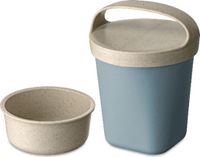 Koziol Snackbox met deksel en inzet 0,5 L Natuur Bloemen Blauw