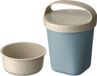 Koziol Snackbox met deksel en inzet 0,5 L Natuur Bloemen Blauw